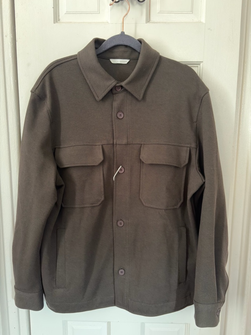 Zara Military-Style Olive Jacket with Chest Flap Pockets